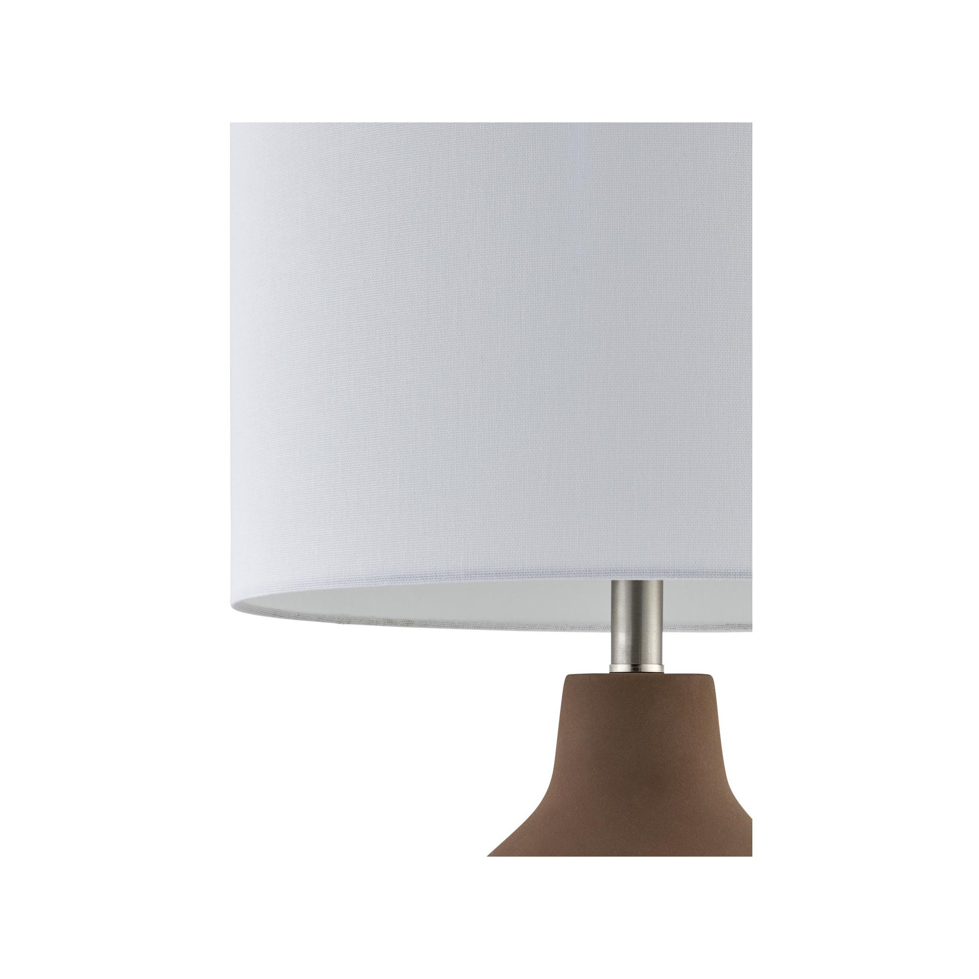 Lockwood Table Lamp, White, Brown