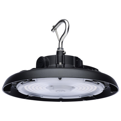 Wattage 80W/100W/120W CCT Selectable 3K/4K/5K LED UFO High Bay 120-347V Black