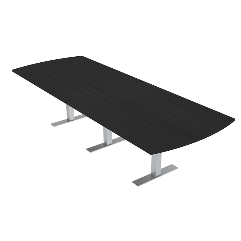 Table de conférence Pavert Arc, Argent argent, Cyprès noir, L 144 po x l 48 po