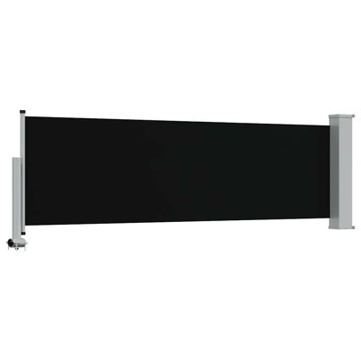 Patio Retractable Side Awning 31.5"x118.1" Black