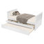 Lit plateforme simple avec tiroirs et lit gigogne, lit de jour en bois, sans sommier, blanc-1846000919