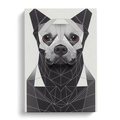 French Bulldog Dog Abstract - Wrapped Canvas Print