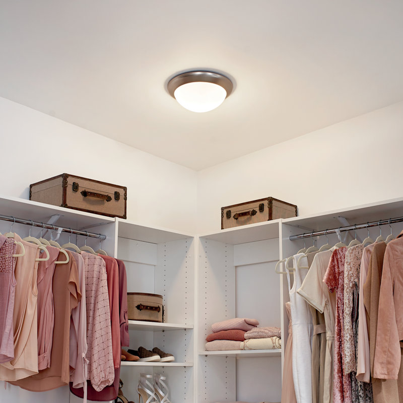 Ceiling Space Glass Flush Mount, Brushed Nickel