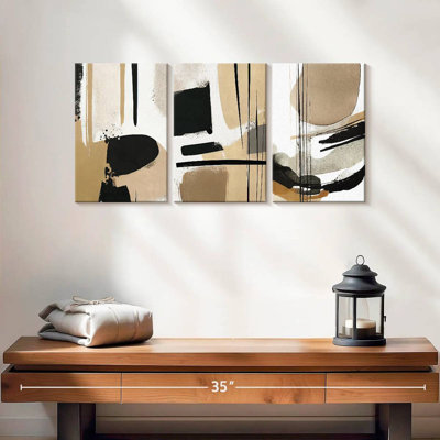 Avery beige moderne abstrait triptyque