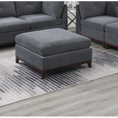Repose-pieds de salon modulaire en chenille de tissu cendré | Idée de cadeau