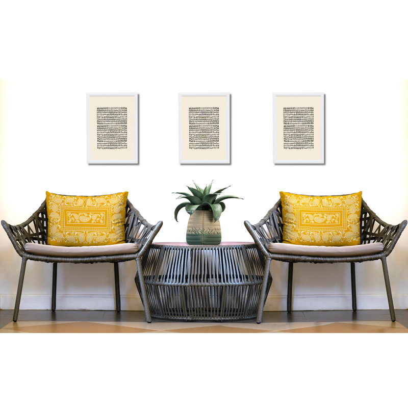 Paisley Outdoor Reversible Throw Pillow, Yellow