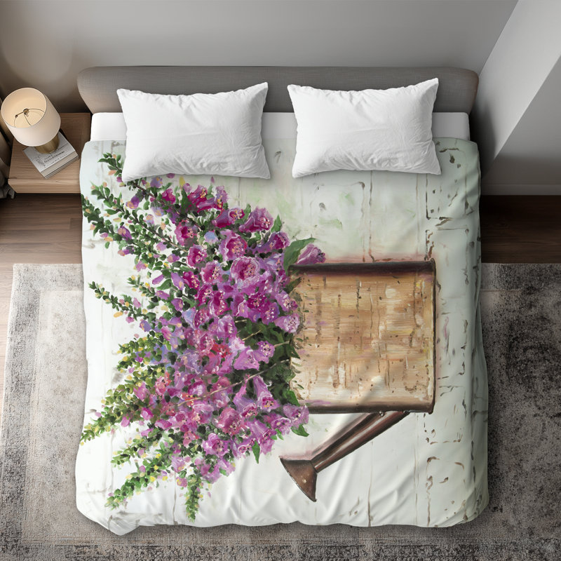 Purple Foxglove King Duvet Cover - Rustic Home Decor