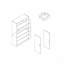 Armoire porte-chaussures 15 paires - deux portes, tiroir, version grise