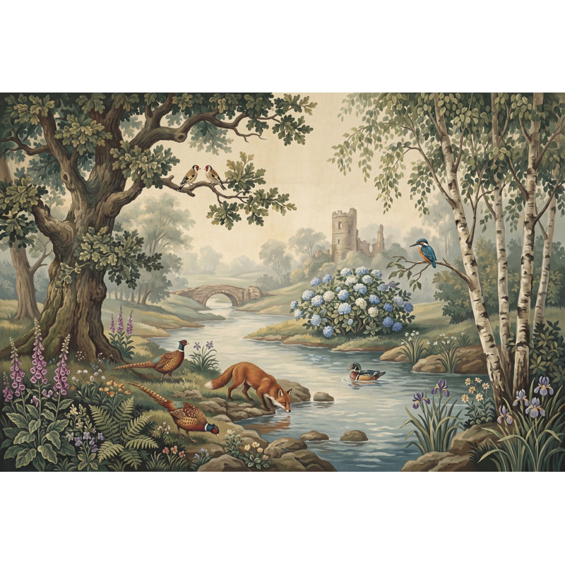 Papier peint Meadow Flowers, 100 po x 96 po, Peler et coller