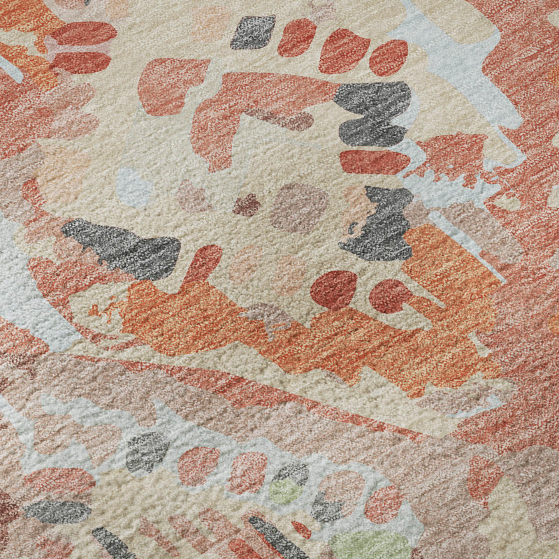 Premium Machine Washable Celis AMF1326 Diamonds Rug, Rectangle 3' x 5'