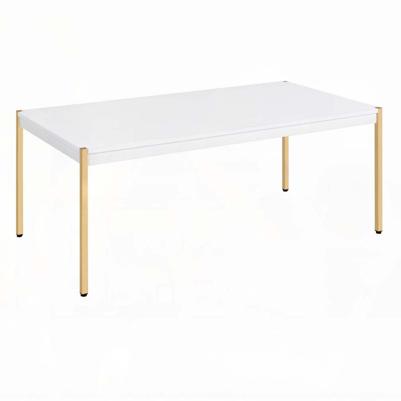 White and Gold Rectangle Coffee Table