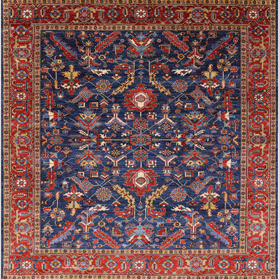 Tapis oriental rouge et bleu