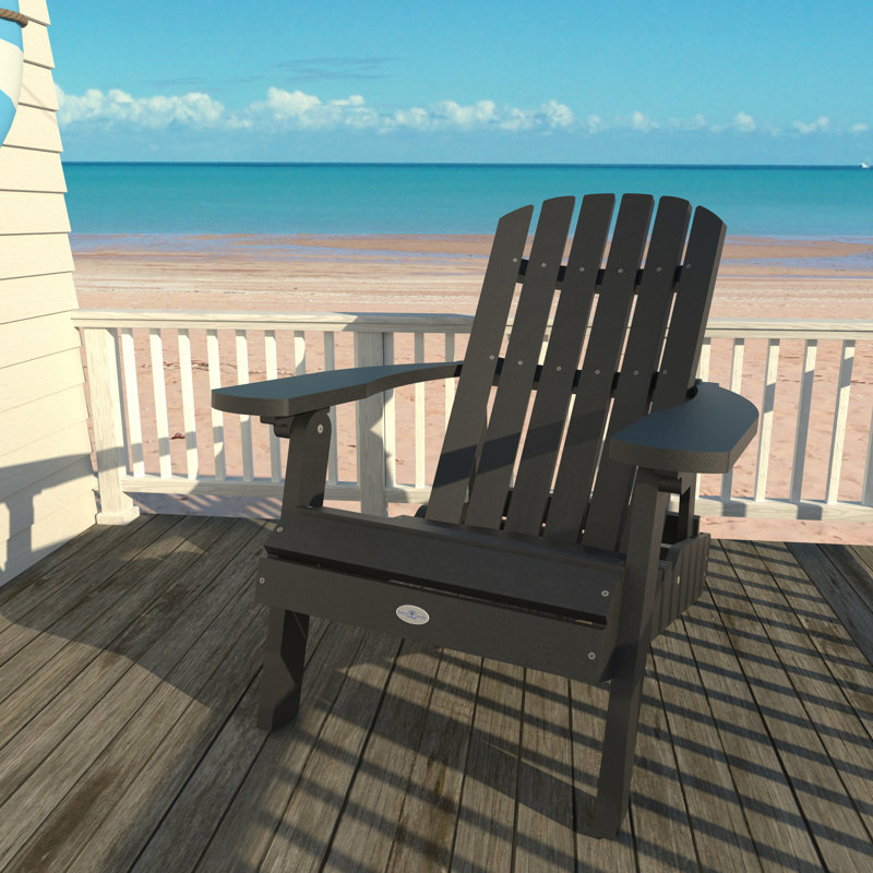 Chaise Adirondack pliante et inclinable Middiler, Noir