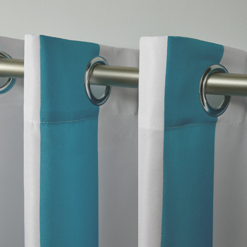 Panneau de rideau simple semi-diaphane avec œillets Kristen, L 54 po x L 84 po, Bleu sarcelle