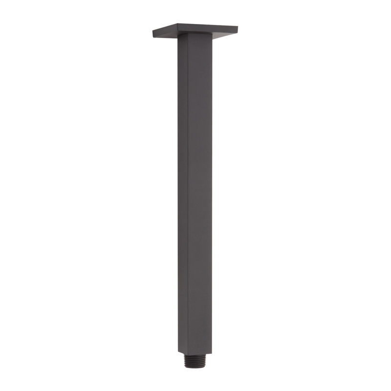 12" Modern Square Ceiling Mount Shower Arm, Matte Black