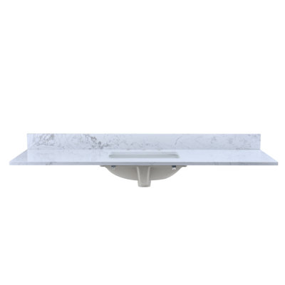 48'' Single Bathroom Vanity Top in White with Engineered Composite Stone Countertop