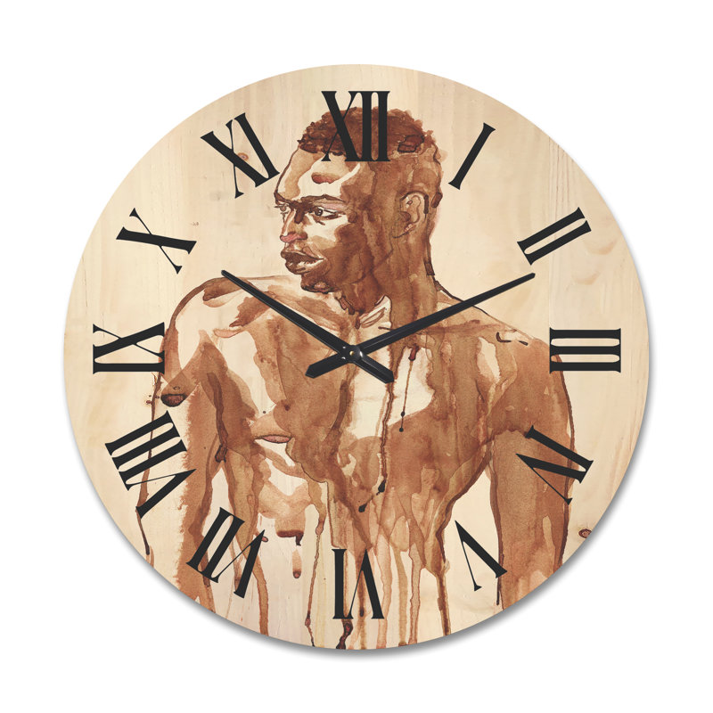 Horloge murale en bois, Très grand, Brun