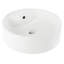 Lavabo de salle de bain vasque circulaire en céramique blanche avec trop-plein Mira