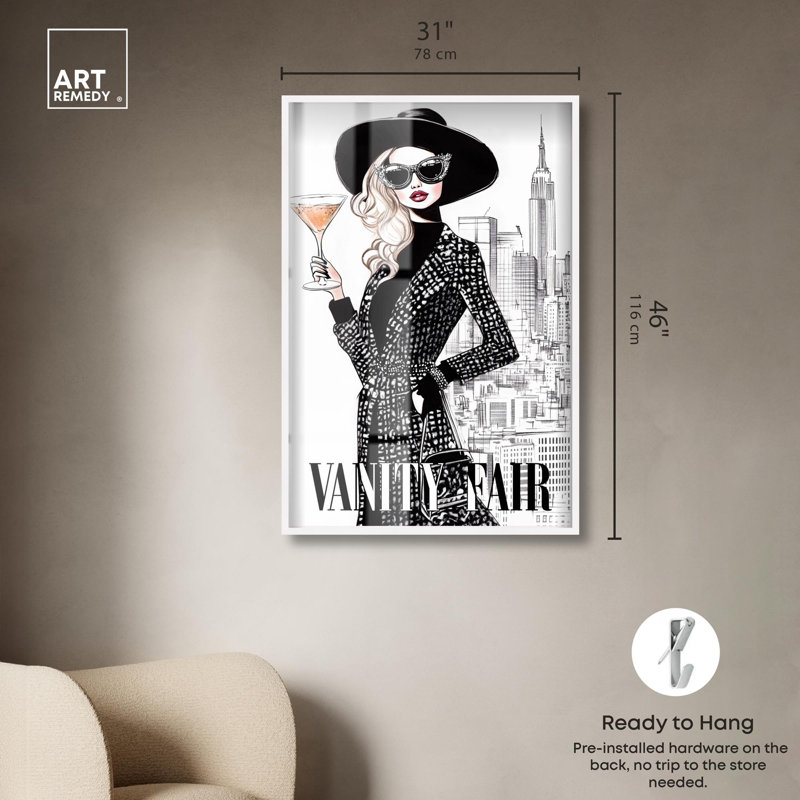 Art de la mode par manteau de NYC, H 46 po x l 31 po, Blanc