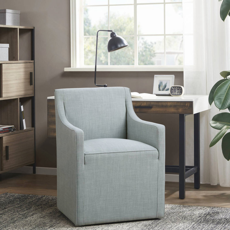 Chaise de salle à manger avec accoudoirs et roulettes