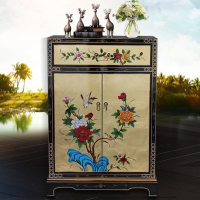 Nouvelle armoire classique chinoise en feuille d'or peinte