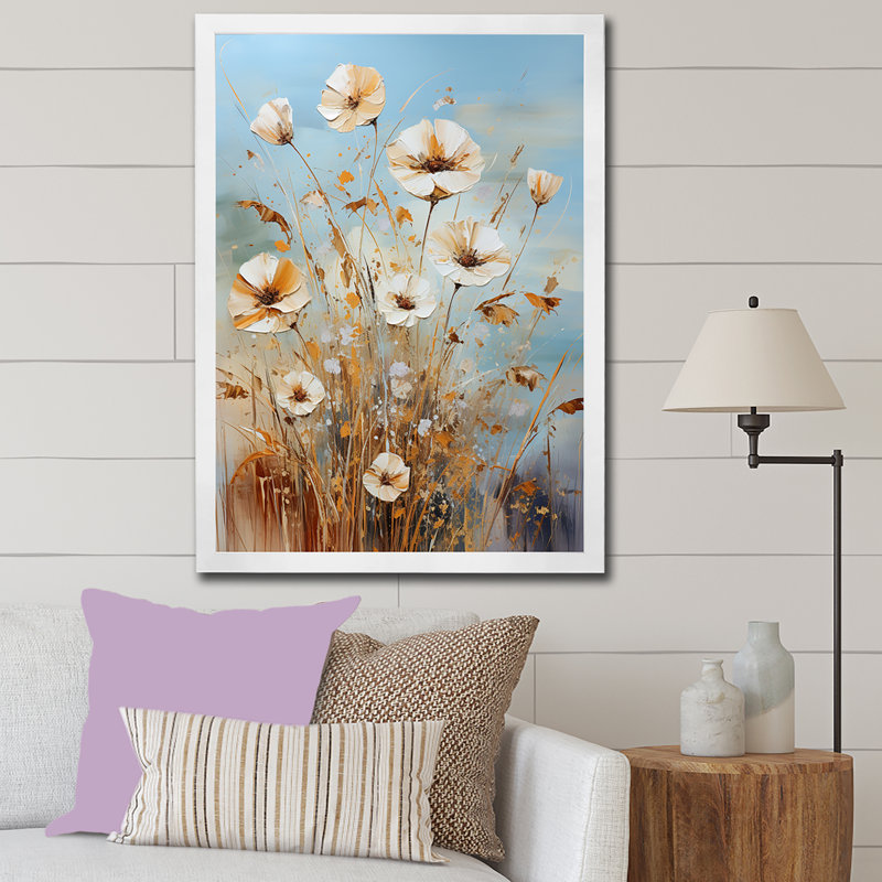 Paisies charme floral infini sérénité I, Cadre photo blanc, H 32 po x l 24 po x P 1 po