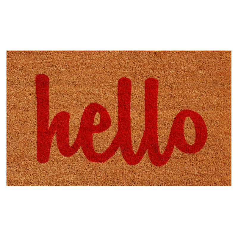 Carlaysia Non-Slip Outdoor Doormat, Rectangle 2' x 3', Tan/Red