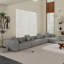Canapé modulaire rembourré en tissu de lin avec repose-pieds Kay Crumley 4 pièces Kay-544147618-544147619