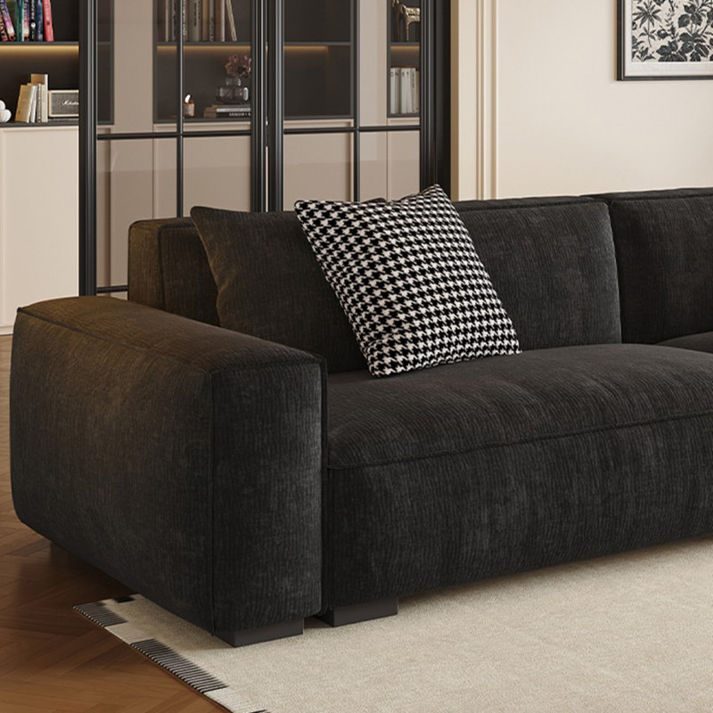 Coussin modulaire en mélange de polyester noir, 4, H 28,35 po x l 110,24 po x P 37,4 po