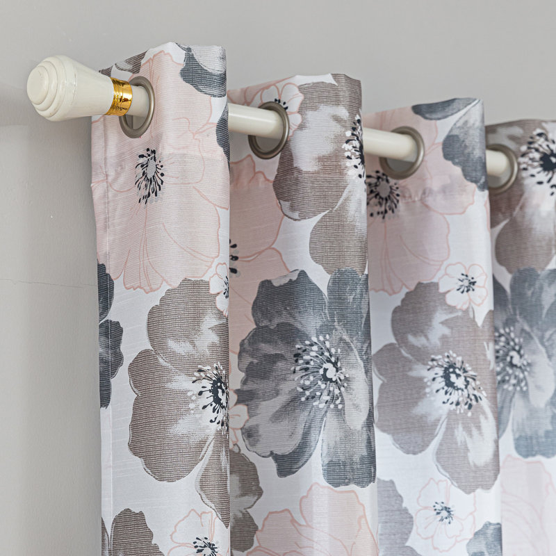 Rideau transparent en polyester , Rose