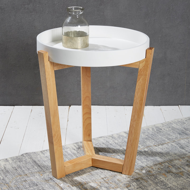 Maddison Tray Top End Table, White