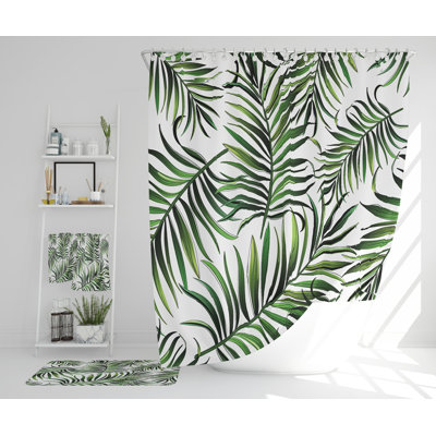 Nelvia Polyester Shower Curtain Set
