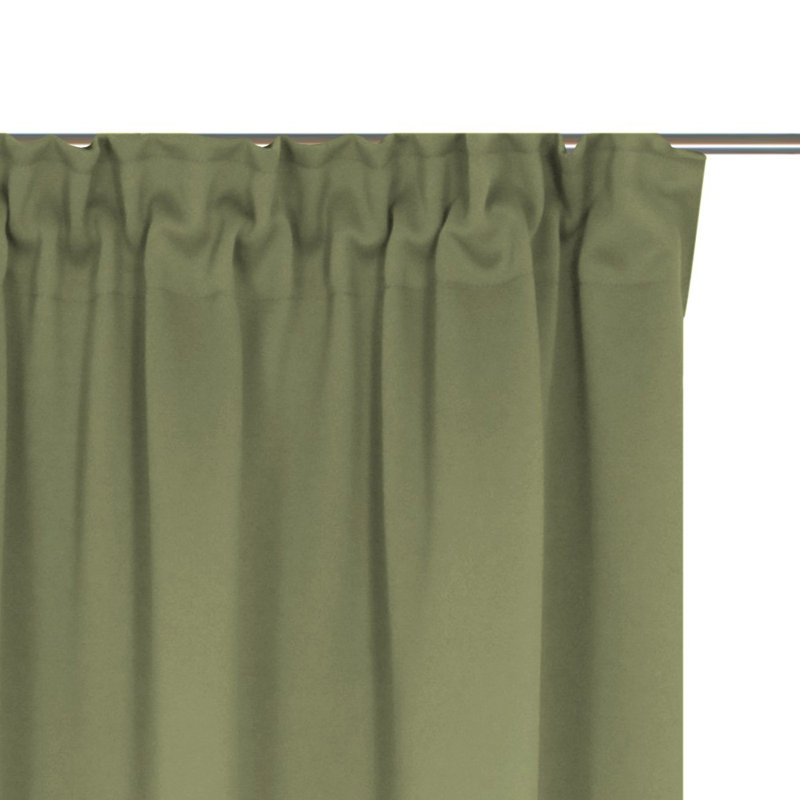 Polyester Blackout Pinch Pleat Curtain Panel, Green, 142cm wide x 295cm high