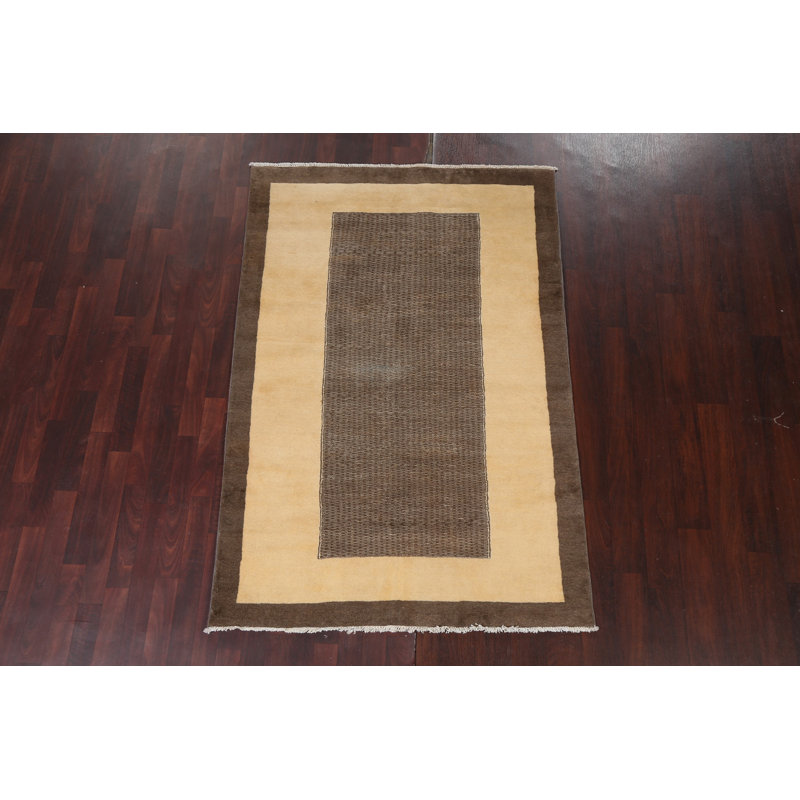 Tapis oriental en laine Gabbeh Kashkoli noué à la main 4 pi 5 po x 6 pi 5 po