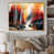 Toile avec cadre flottant or