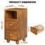 Table de chevet étroite, petite table d'appoint haute avec 2 tiroirs et tablette ouverte, table de chevet en bois de noyer massif, table de chevet moderne Mid-Century pour la chambre à coucher (12 po)-180783369-177641898-181823415