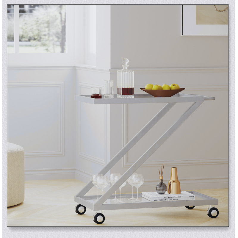 Stylish and Functional Bar Cart with Sturdy Construction for Entertaining and Display