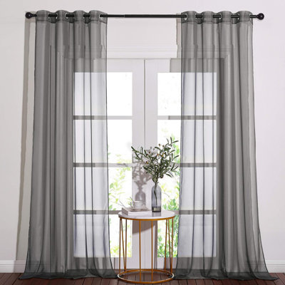 NICETOWN Sheer Window Curtain Grommet Window Treatments Home Decorations Voile Panels Drapes with for Living Room/Patio Door, 2 Panels