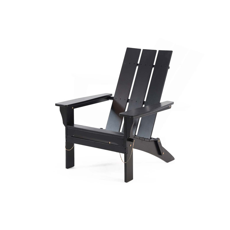 CHAISE ADIRONDack pliable ZUMA pour mobilier d'extérieur, Noir