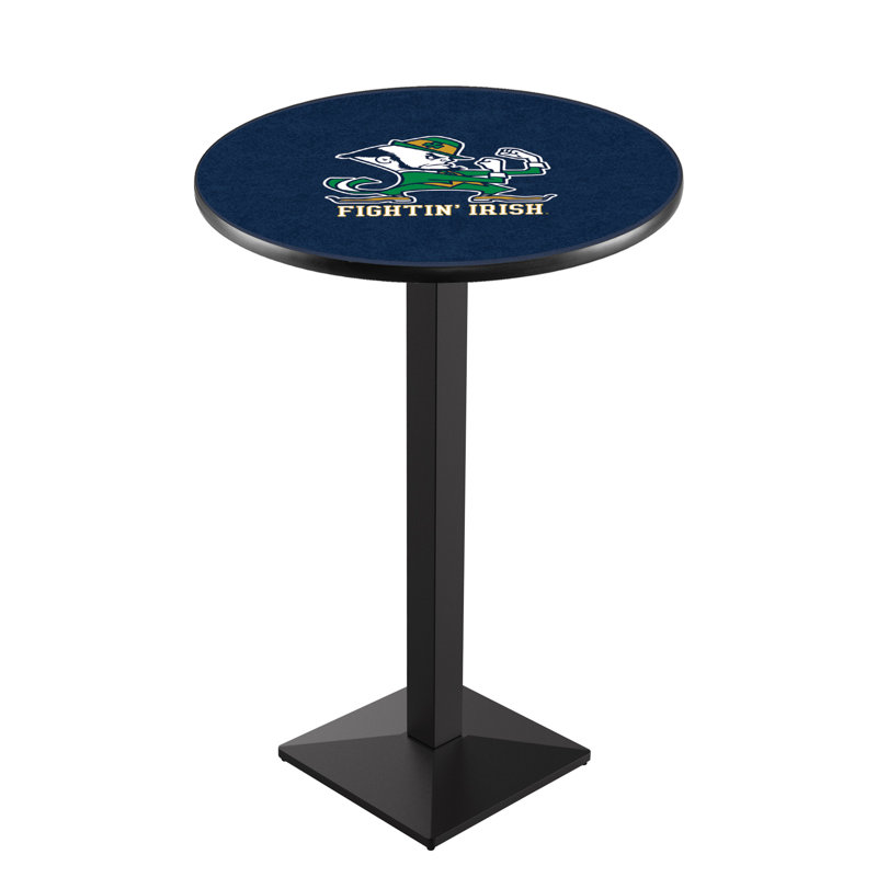 Round Metal Base Dining Table, Black Wrinkle, Notre Dame - ND
