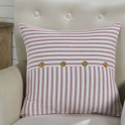 Housse de coussin rouge Timeless Ticking 20Lx20W