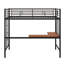 Lit mezzanine simple en métal avec bureau intégré et structure en grille métallique, y compris une échelle-114328199