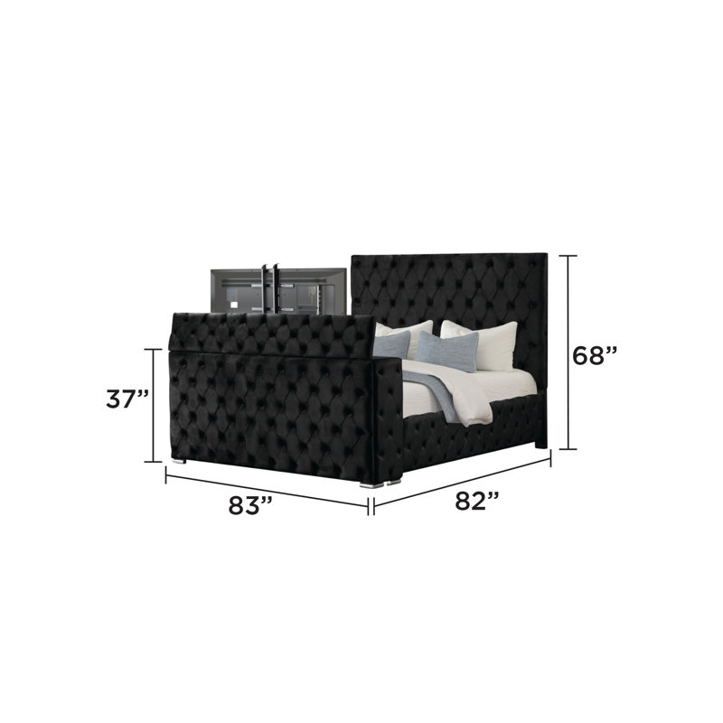 Ensemble de chambre à coucher 5 pièces Mikilah, Black, Très grand