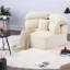 Chaise d'appoint moderne en velours côtelé beige de 53 pouces pour la maison
