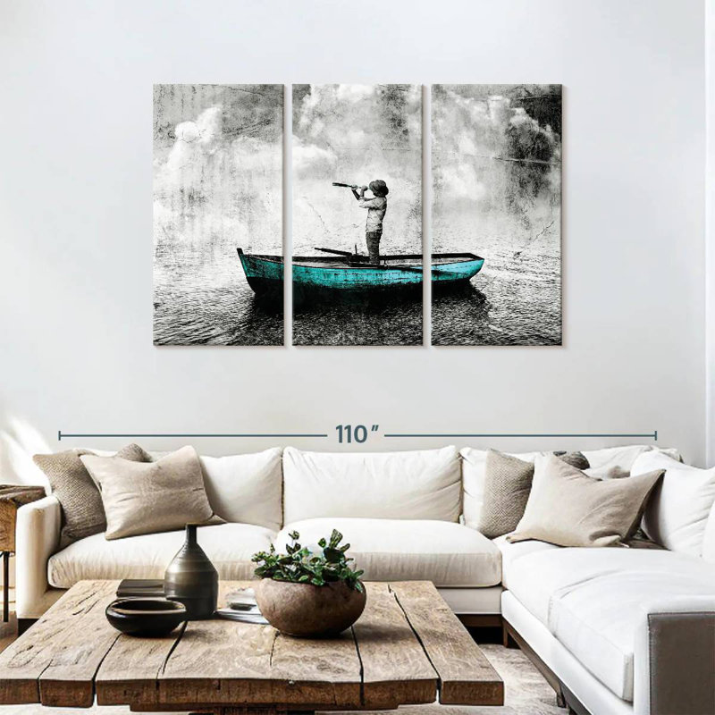 Mehar Man On Boat, 48" H x 74" W