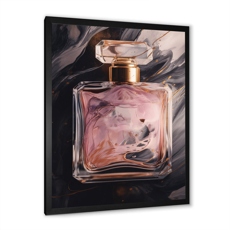 Rose parfum de couture - imprimé, Cadre photo noir, H 20 po x l 12 po x P 1 po