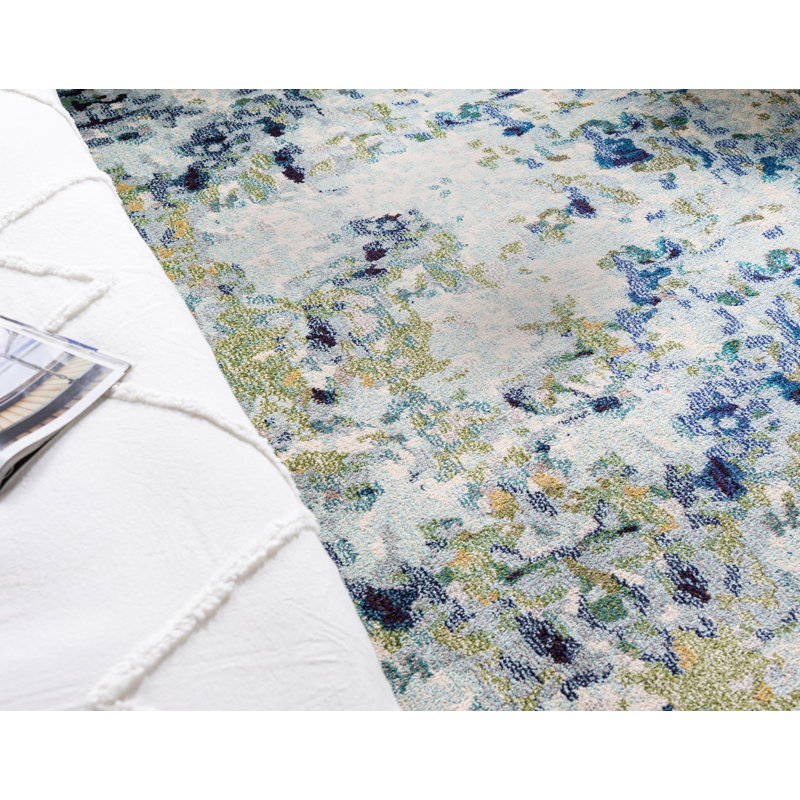 Hashimoto Abstract Light Blue Indoor Area Rug