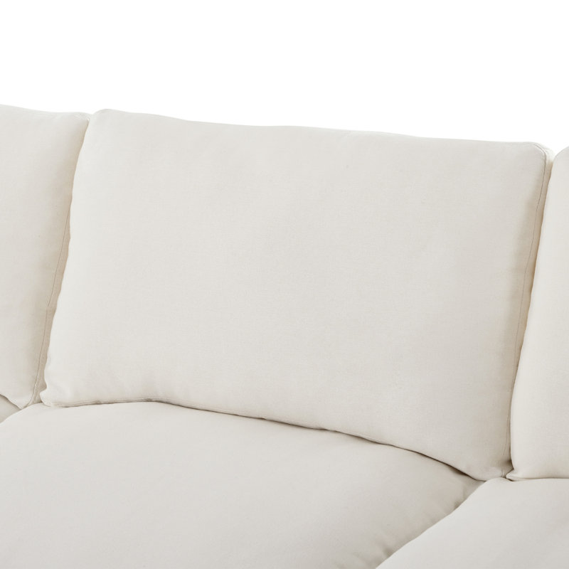 Grand canapé modulaire en forme de U de 128 po avec 2 repose-pieds mobiles, Beige