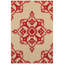 Tapis sable / rouge à motif floral Laub-1095331576