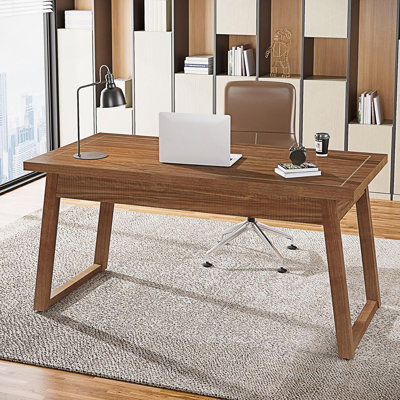 Bureau de direction de style Mid-Century moderne avec tiroir et bureau d'écriture